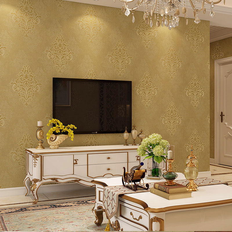 Non-Pasted Wall Art 33' x 20.5" Nordic Minimalist 3D Embossed Damasque Wallpaper for Guest Room