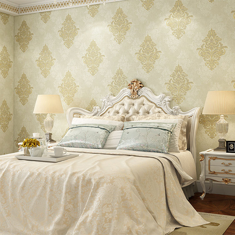 Non-Pasted Wall Art 33' x 20.5" Nordic Minimalist 3D Embossed Damasque Wallpaper for Guest Room
