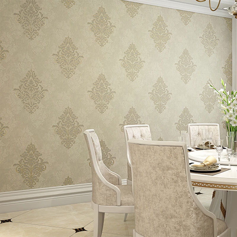 Non-Pasted Wall Art 33' x 20.5" Nordic Minimalist 3D Embossed Damasque Wallpaper for Guest Room