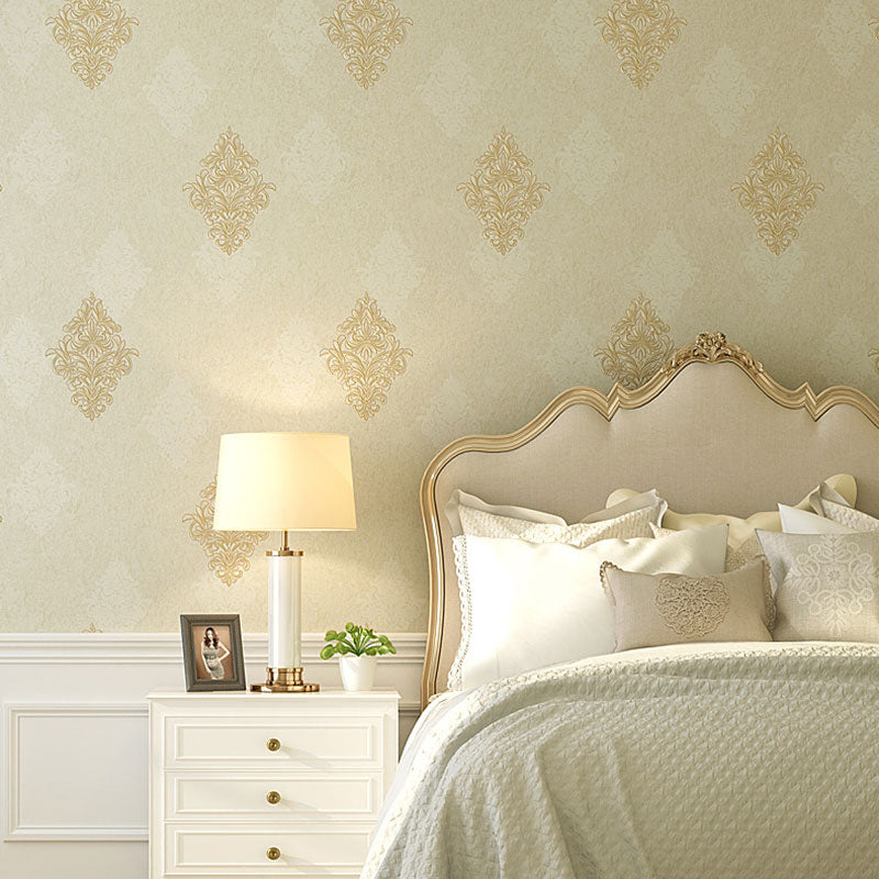 Non-Woven Wallpaper with Damask Design, Neutral Color, 31-foot x 20.5-inch