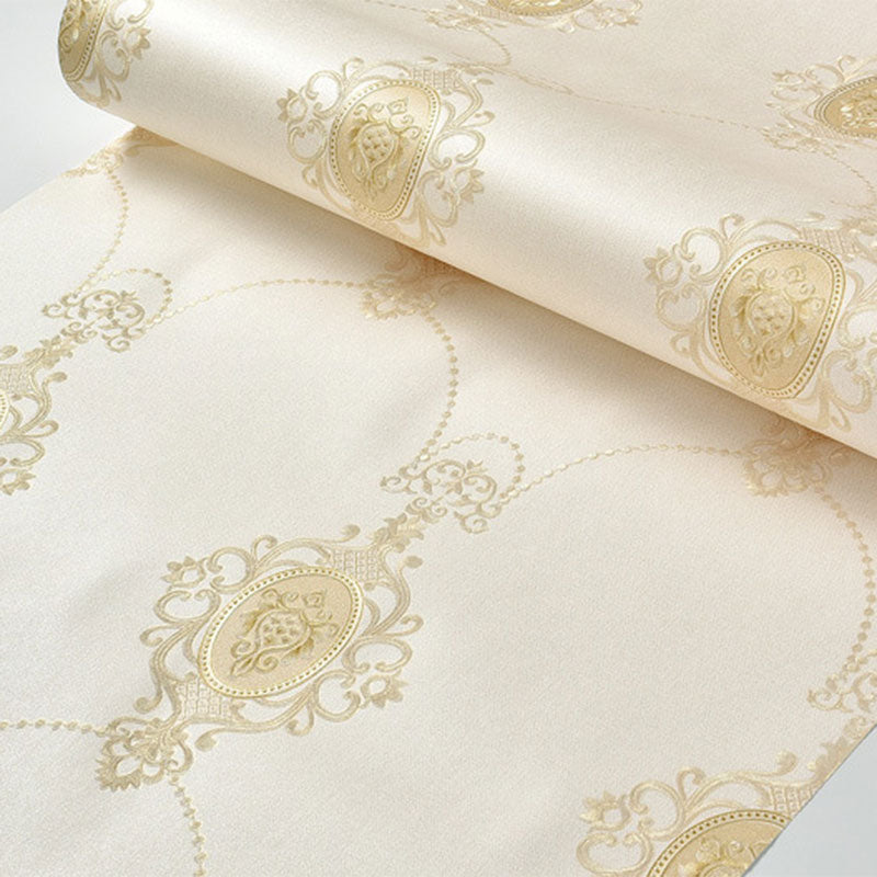 Decorative Self-Adhesive Wall Art Luxe Flower Non-Woven Wallpaper in Pastel Color, 28.5 sq ft.