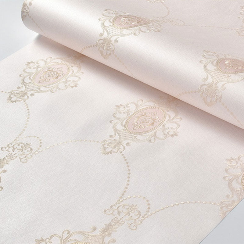 Decorative Self-Adhesive Wall Art Luxe Flower Non-Woven Wallpaper in Pastel Color, 28.5 sq ft.