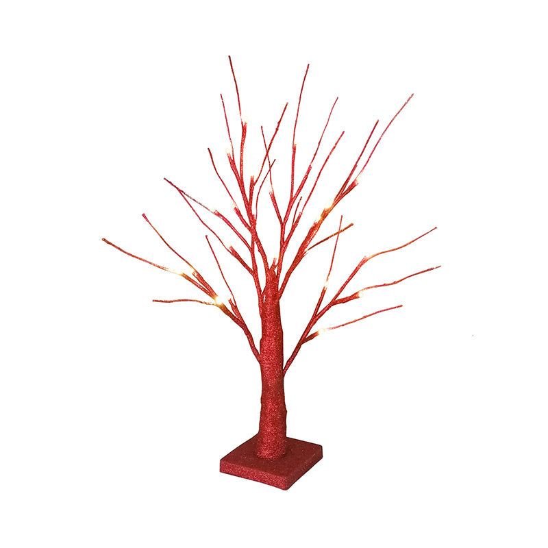 Éclairage de table de nuit à arbre rouge