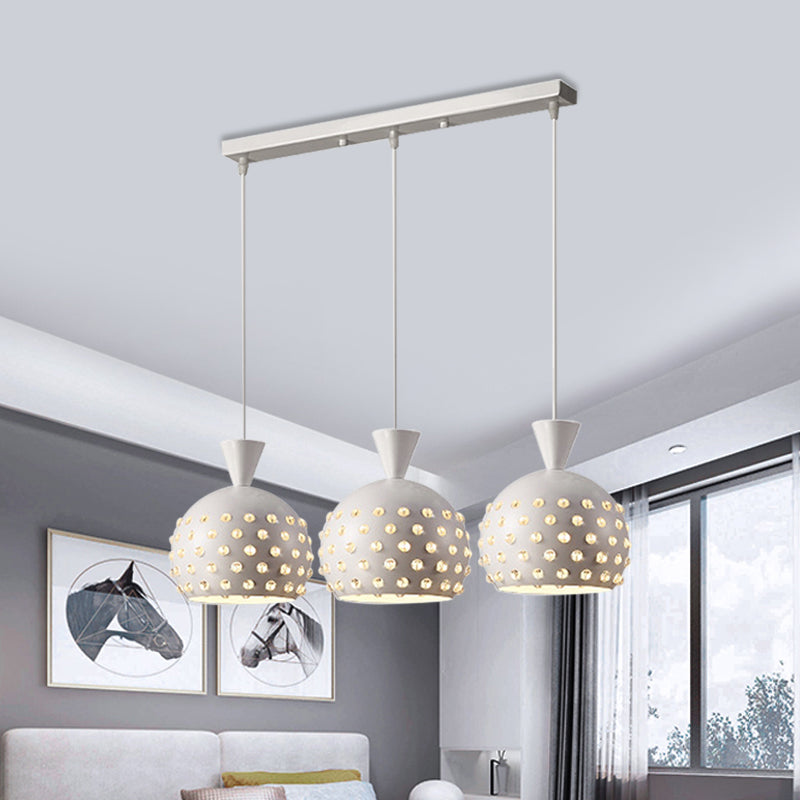 Ristorante a cupola lampada a pendolo metallo 3 teste minimalismo multipli lampada sospesa con arredamento per talloni cristallini