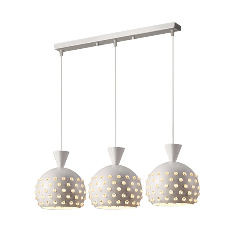 Ristorante a cupola lampada a pendolo metallo 3 teste minimalismo multipli lampada sospesa con arredamento per talloni cristallini