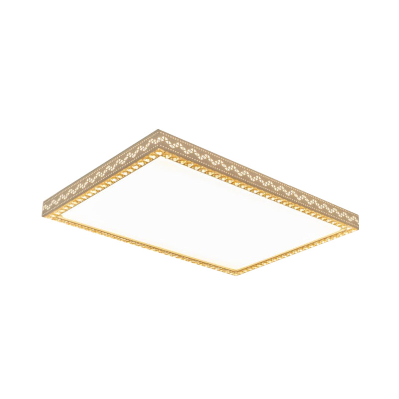 Lampada da incasso moderna rettangolare con bordo in cristallo Lampada da incasso a LED per soggiorno in metallo in bianco