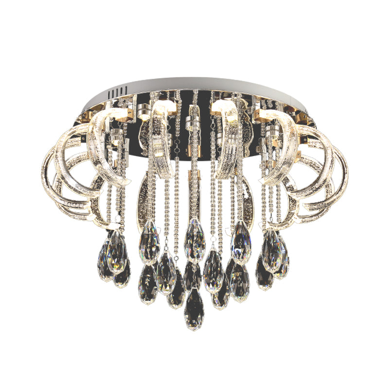 Arcato e Drip Flushmount Lighting Moderno Clear Crystal LED Camera Scarico Montaggio di montaggio