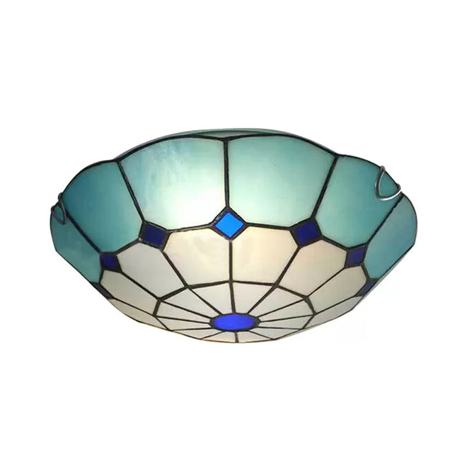 Bedroom Ceiling Lights Tiffany, 2 Lights Floral Flush Mount Light Fixture