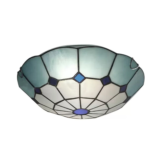 Bedroom Ceiling Lights Tiffany, 2 Lights Floral Flush Mount Light Fixture