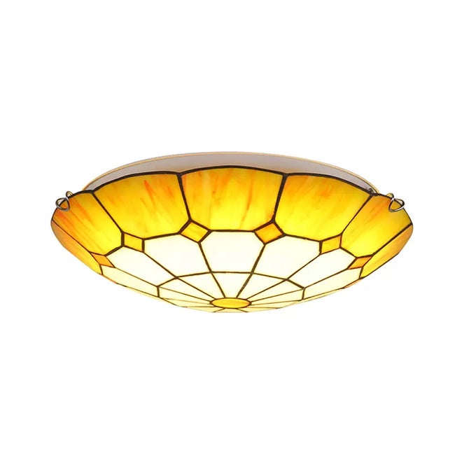 Plafonniers de chambre à coucher Tiffany, luminaire encastré floral à 2 lumières