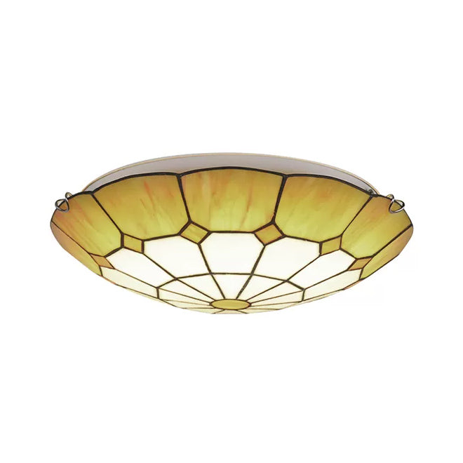 Plafonniers de chambre à coucher Tiffany, luminaire encastré floral à 2 lumières