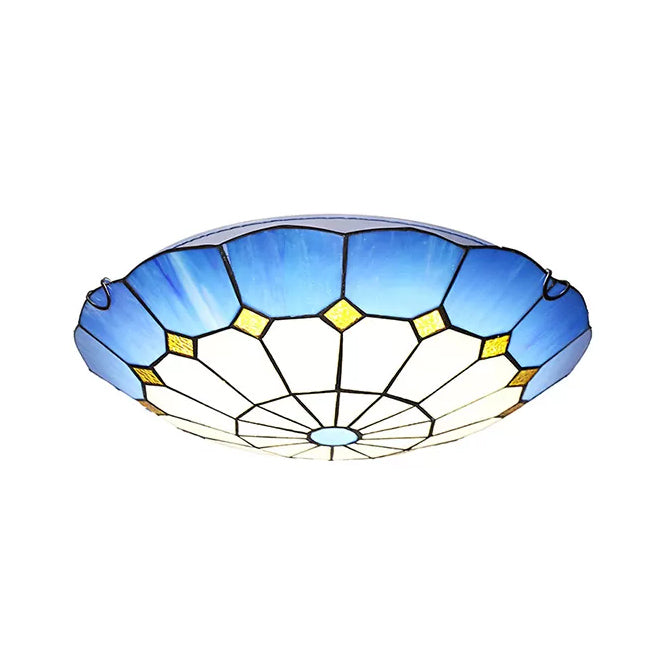 Bedroom Ceiling Lights Tiffany, 2 Lights Floral Flush Mount Light Fixture