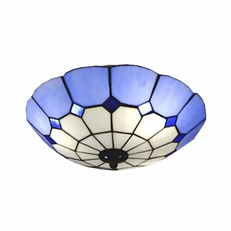 Bedroom Ceiling Lights Tiffany, 2 Lights Floral Flush Mount Light Fixture
