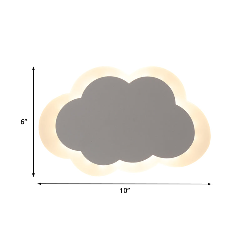 Simple Cloud-Shaped Flushmount Light Acrylic White LED Ceiling Lamp for Porch Dining Room