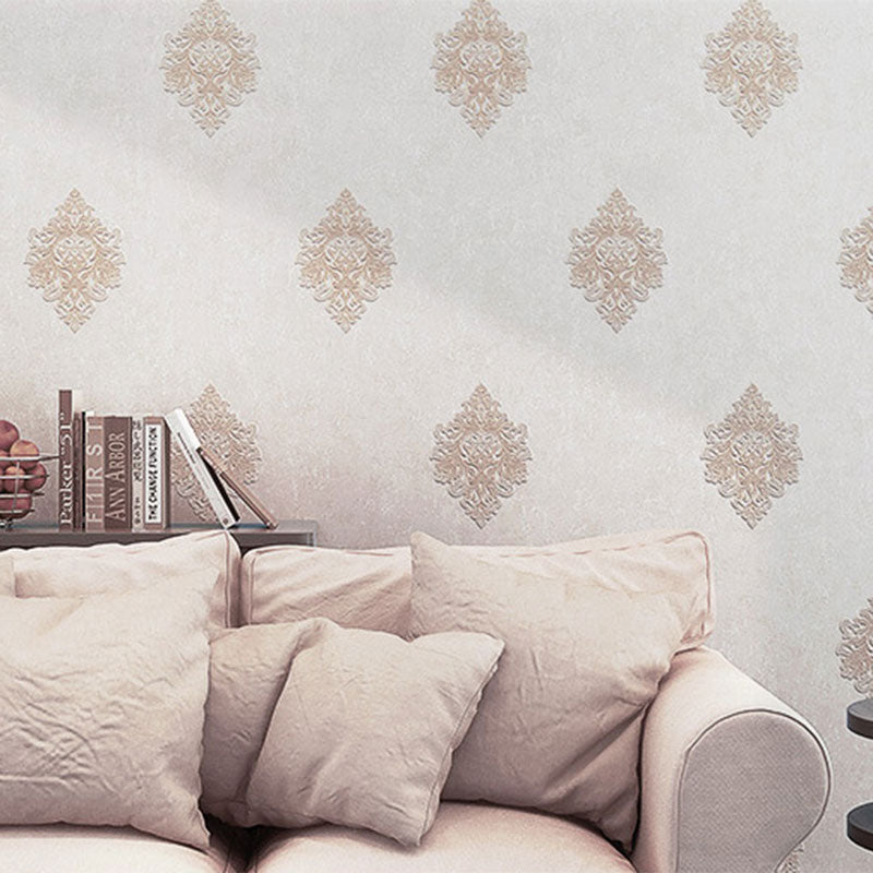 Luxury Wallpaper Roll 3D Print Damasque Non-Pasted Wall Art for Living Room, 57.1 sq ft.