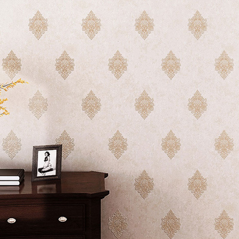 Luxury Wallpaper Roll 3D Print Damasque Non-Pasted Wall Art for Living Room, 57.1 sq ft.
