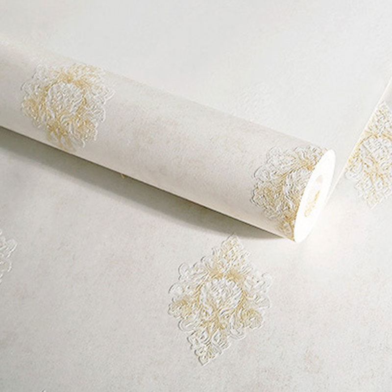 Luxury Wallpaper Roll 3D Print Damasque Non-Pasted Wall Art for Living Room, 57.1 sq ft.