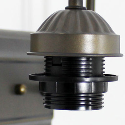 Beige Glass Dome Wall Mounted Light Baroque 3 Heads Black Sconce Lighting with Flower Pattern