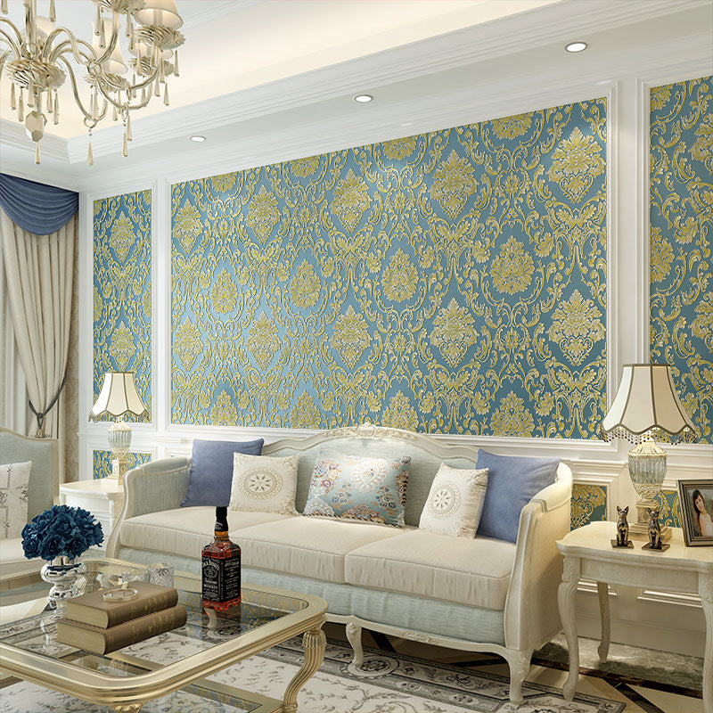 20.5-inch x 31-foot Decorative Wallpaper Bedroom 3D Print Damask Design Wall Art