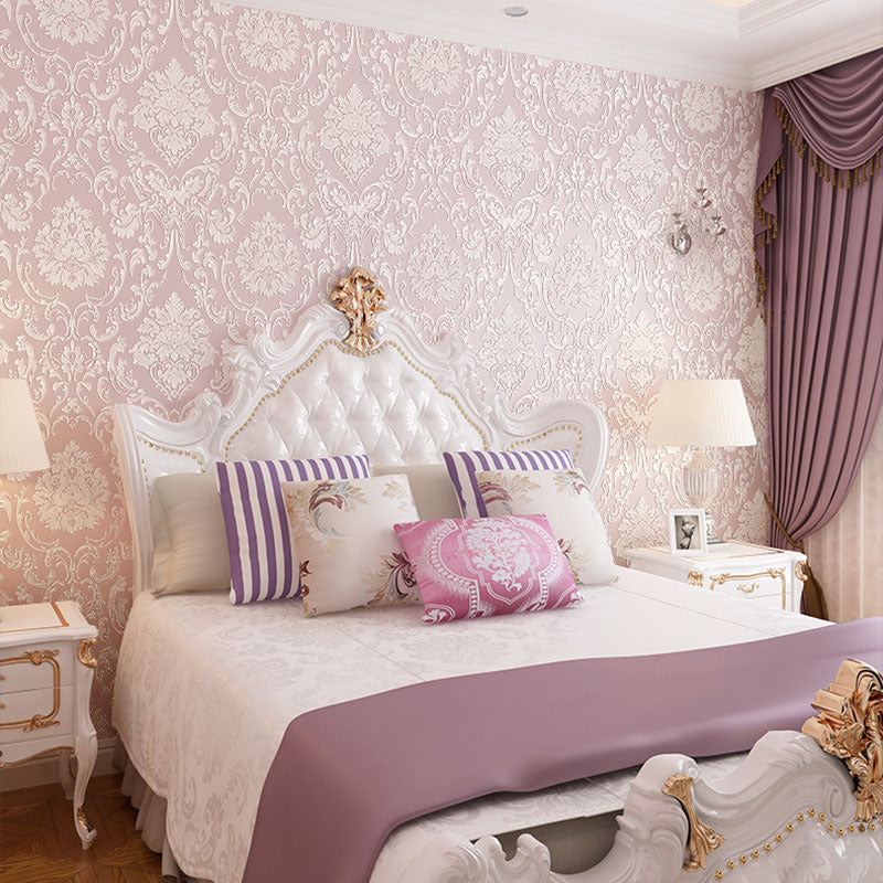 20.5-inch x 31-foot Decorative Wallpaper Bedroom 3D Print Damask Design Wall Art