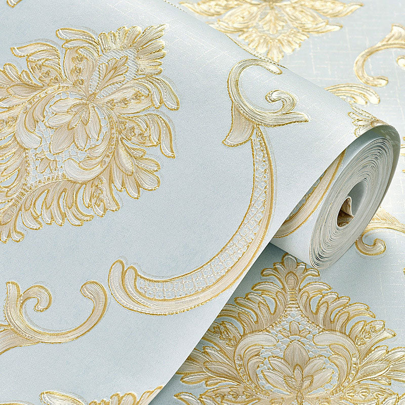 Pastel Colored Damasque Wallpaper 28.5 sq ft. Non-Pasted Moisture-Resistant Wall Covering