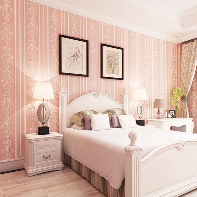 Non-Woven Wallpaper Roll European Non-Pasted 3D Effect Damasque Wall Art