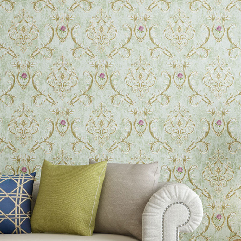 Nostalgic Pastel Color Wallpaper Countryside Blossoming Flower Wall Covering, Non-Pasted