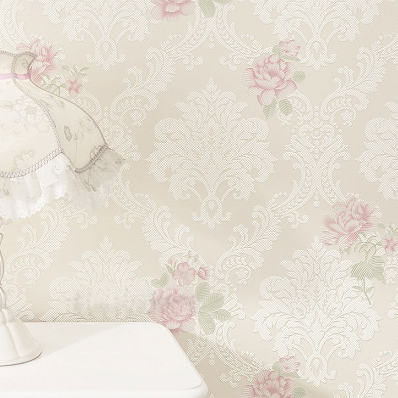 Living Room Wallpaper Classic Pastel Color 3D Effect Garden Flower Wall Art, Non-Pasted