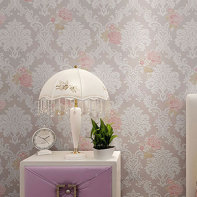 Living Room Wallpaper Classic Pastel Color 3D Effect Garden Flower Wall Art, Non-Pasted