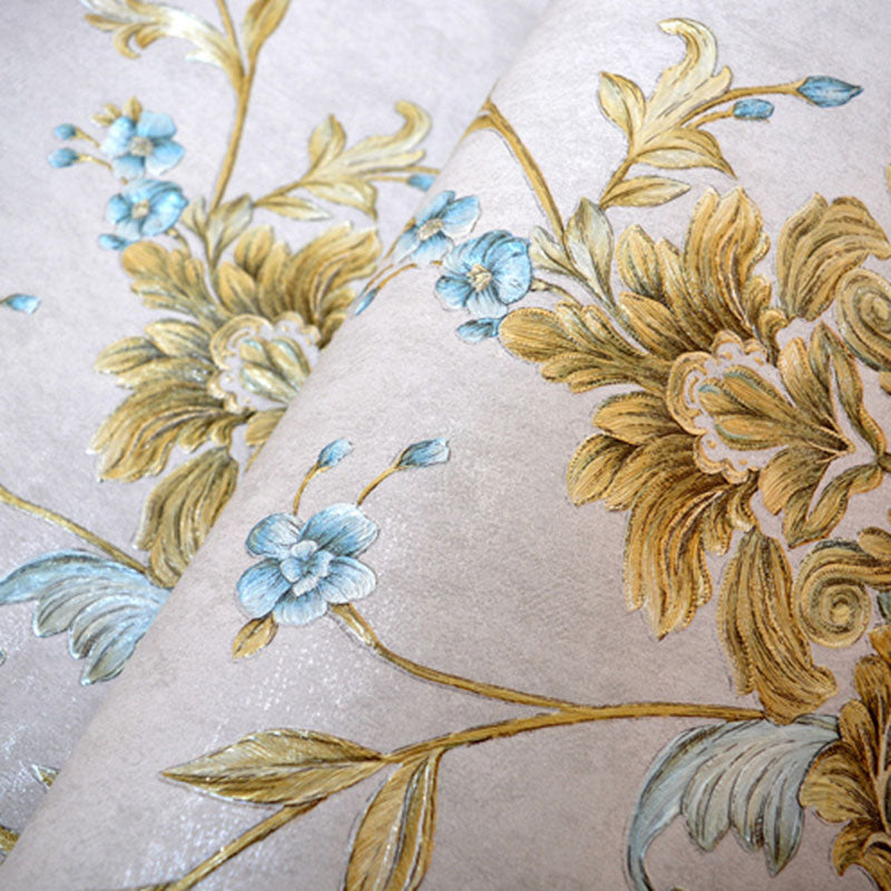 31'L x 20.5"W Moisture-Resistant Wallpaper Living Room 3D Visual Blossom Wall Covering