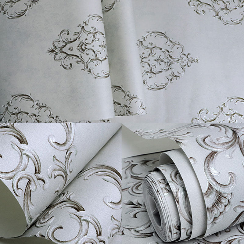 Pastel Color 57.1 sq ft. Wallpaper Non-Woven Moisture-Resistant 3D Print Damask Design Wall Covering
