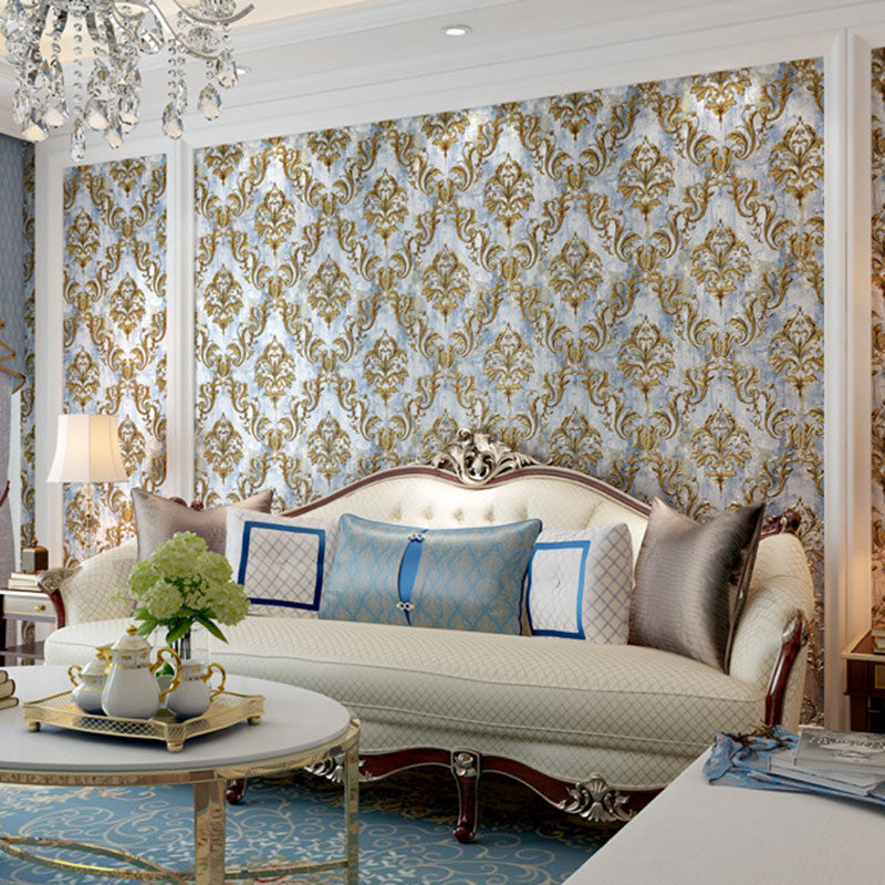 Nordic 3D Print Damasque Wallpaper Stain-Resistant Non-Pasted Wall Decor, 31' by 20.5"