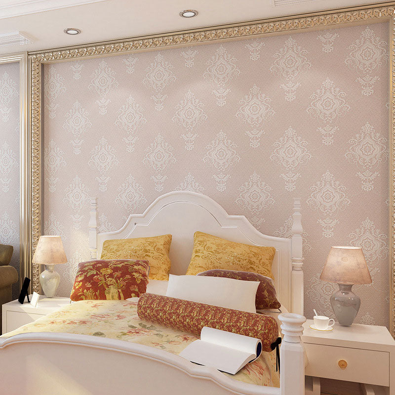 3D Damask Non-Pasted Wallpaper Roll, 33-foot x 20.5-inch, Pastel Color