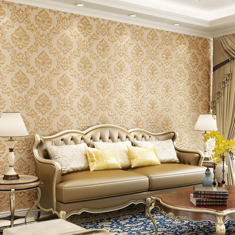 Non-Woven Wall Art 57.1 sq ft. Nordic Classic Non-Pasted Damasque Wallpaper Roll