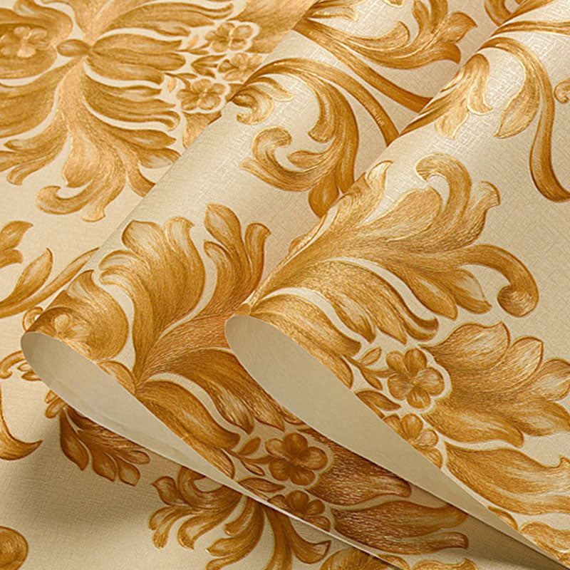 Luxe Damask Design Wall Decor Non-Pasted Wallpaper for Living Room, 33'L x 20.5"W