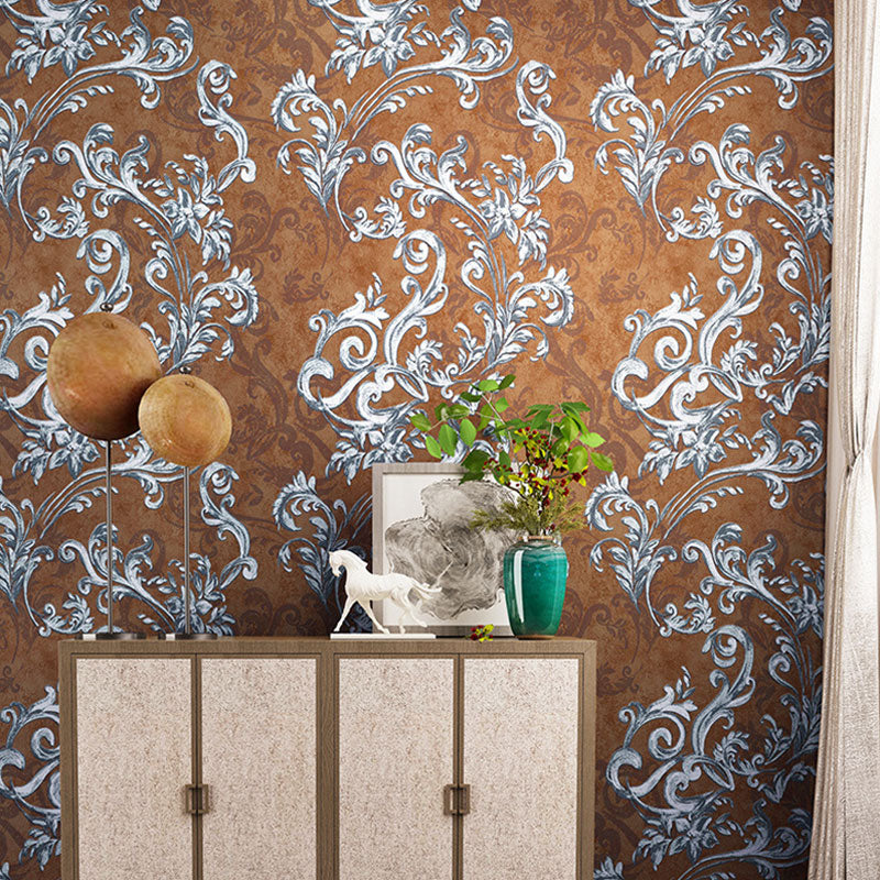 Plaster Wall Art 33'L x 20.5"W Classic Non-Pasted Entwined Vine and Flower Wallpaper, Water-Resistant