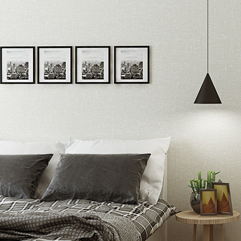 Soft Color Linen Pattern Wallpaper 31'L x 20.5"W Non-Pasted Water-Resistant PVC Wall Covering