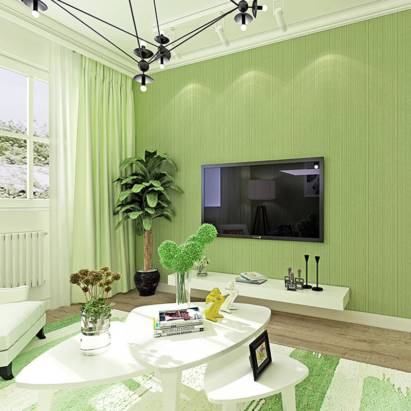Non-Woven Wallpaper Roll 20.5"W x 31'L Contemporary Non-Pasted Wall Covering with Simple Stripe