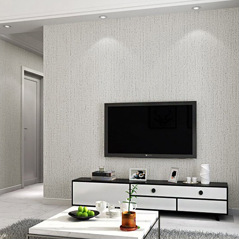 Contemporary Wallpaper Roll Plain Pattern Non-Pasted Wall Covering, 20.5 in x 33 ft