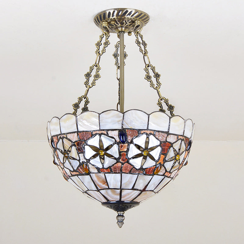 3 lumières Plafond Mount Chandelier Tiffany