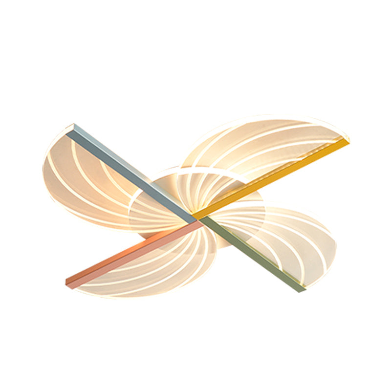 Nordic Style Windmolen Flush Verlichting Clear Acryl LED Slaapkamer Flushmount Lamp in Wit