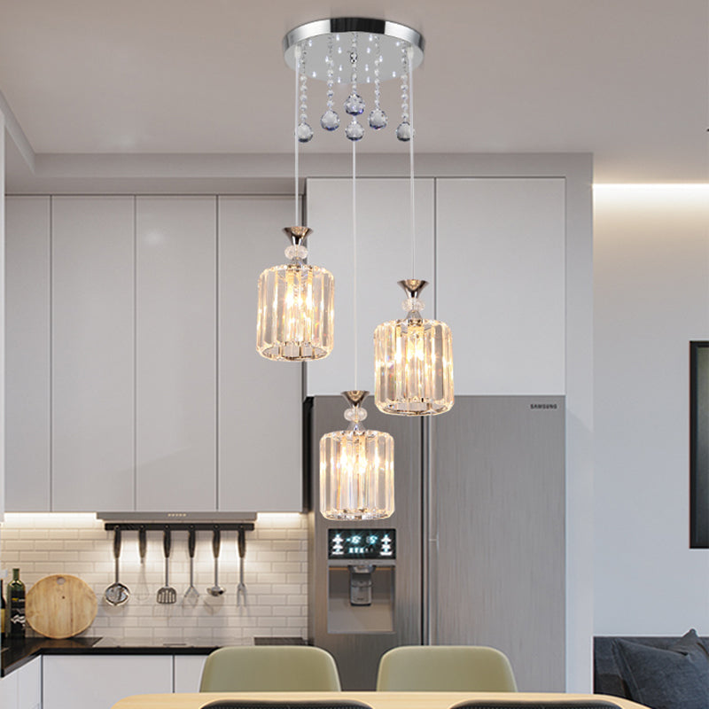PRISM CRIDILI CHIRALI CILINDRI CILINDRI MULTI PENDENT MIMENALE TEE FINITURE CROME Finitura del soffitto