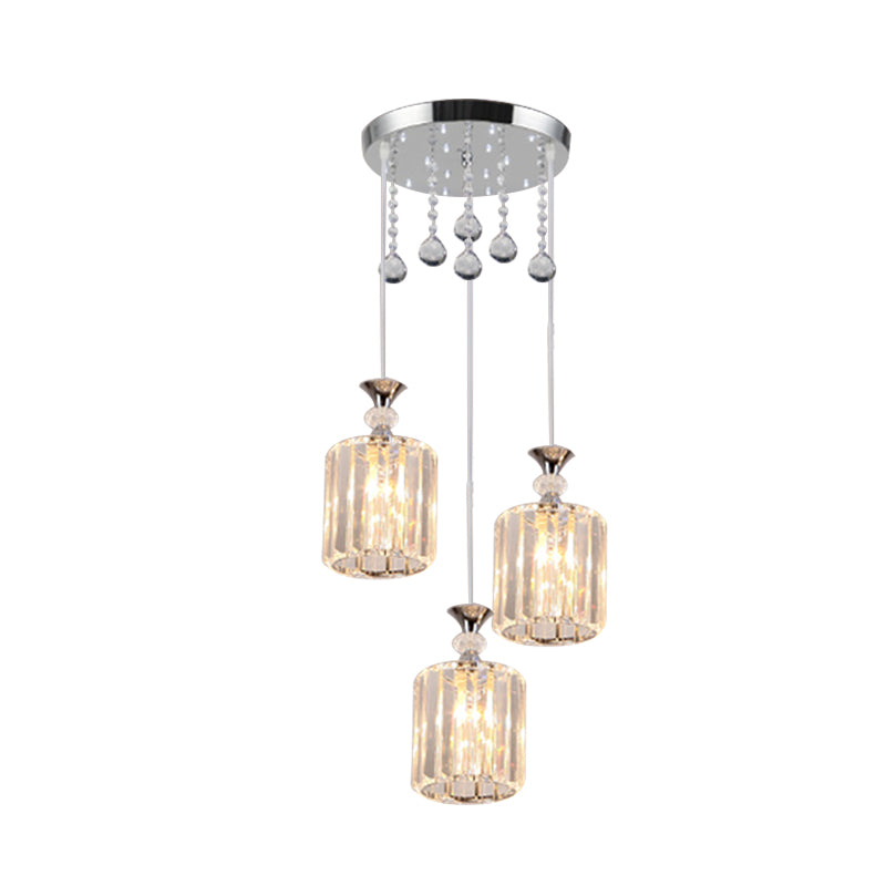 PRISM CRIDILI CHIRALI CILINDRI CILINDRI MULTI PENDENT MIMENALE TEE FINITURE CROME Finitura del soffitto