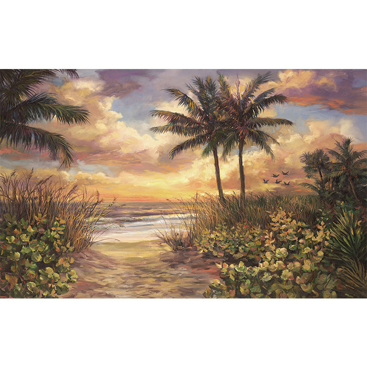 Large Tropical Mural Wallpaper Fresh Color Forest and Tree Wall Art, Personalized Size Available