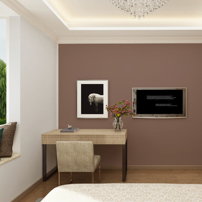 Scandinavian Plain Pattern Wallpaper Waterproof Self-Adhesive Wall Covering, 48.4 sq ft.