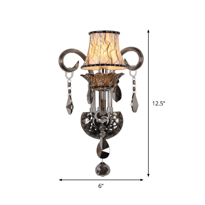 Fumo gris cónicoidulcador cónyuge lámpara modernista modernista 1/2 luces de la sala de estar iluminación montada en la pared