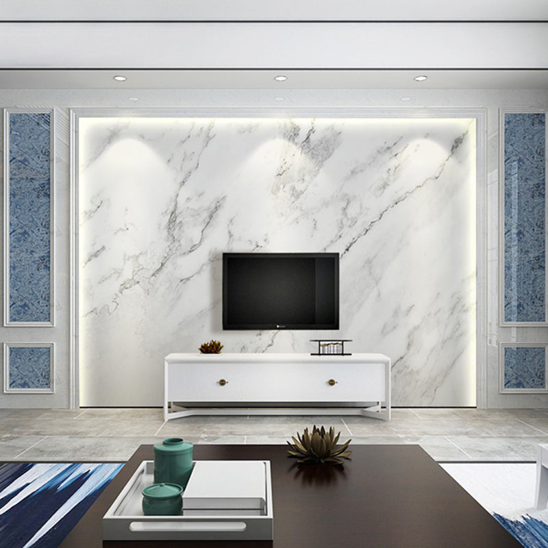 Full Size Marble Wall Art in Grey and White Non-Woven Fabric Wall Mural for Home Decoration, Personalized Size Available