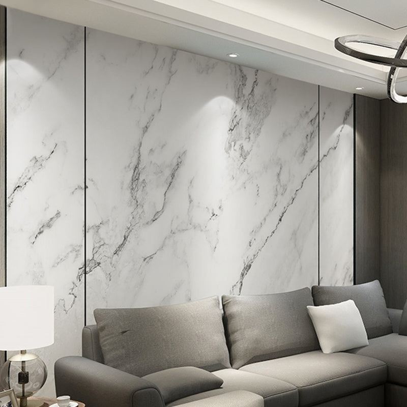 Full Size Marble Wall Art in Grey and White Non-Woven Fabric Wall Mural for Home Decoration, Personalized Size Available