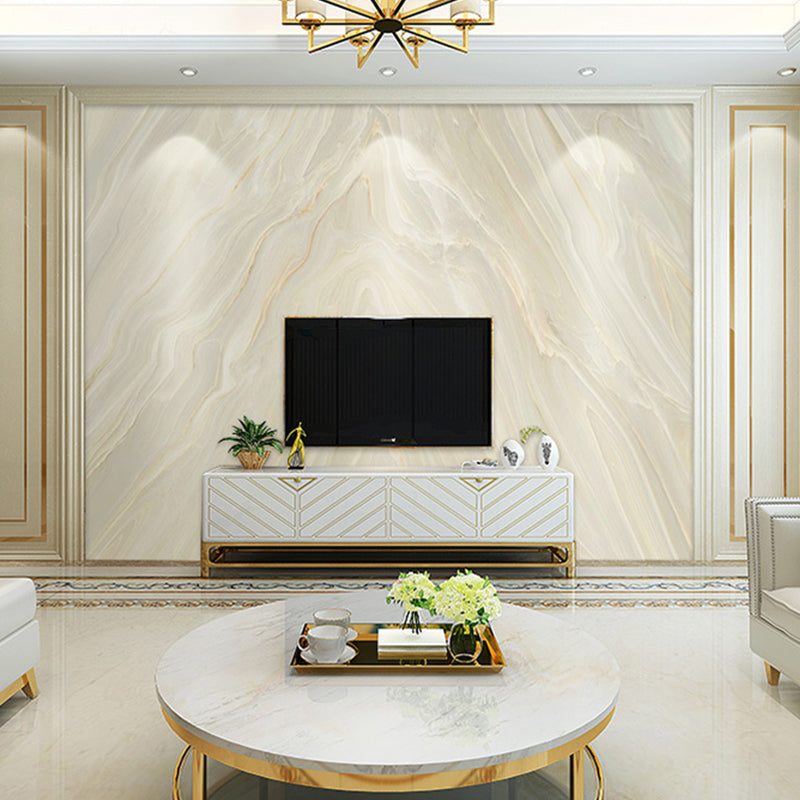 Minimalist Marble Wall Covering for Coffee Shop, Extra Large Wall Art in Yellow and White