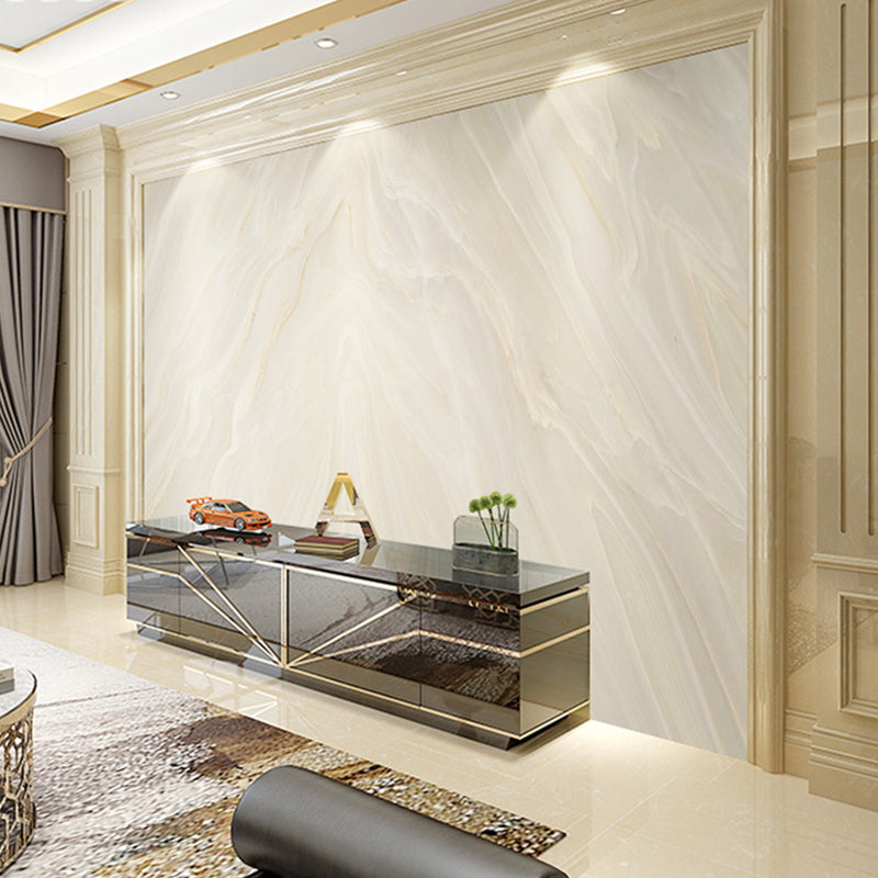 Minimalist Marble Wall Covering for Coffee Shop, Extra Large Wall Art in Yellow and White